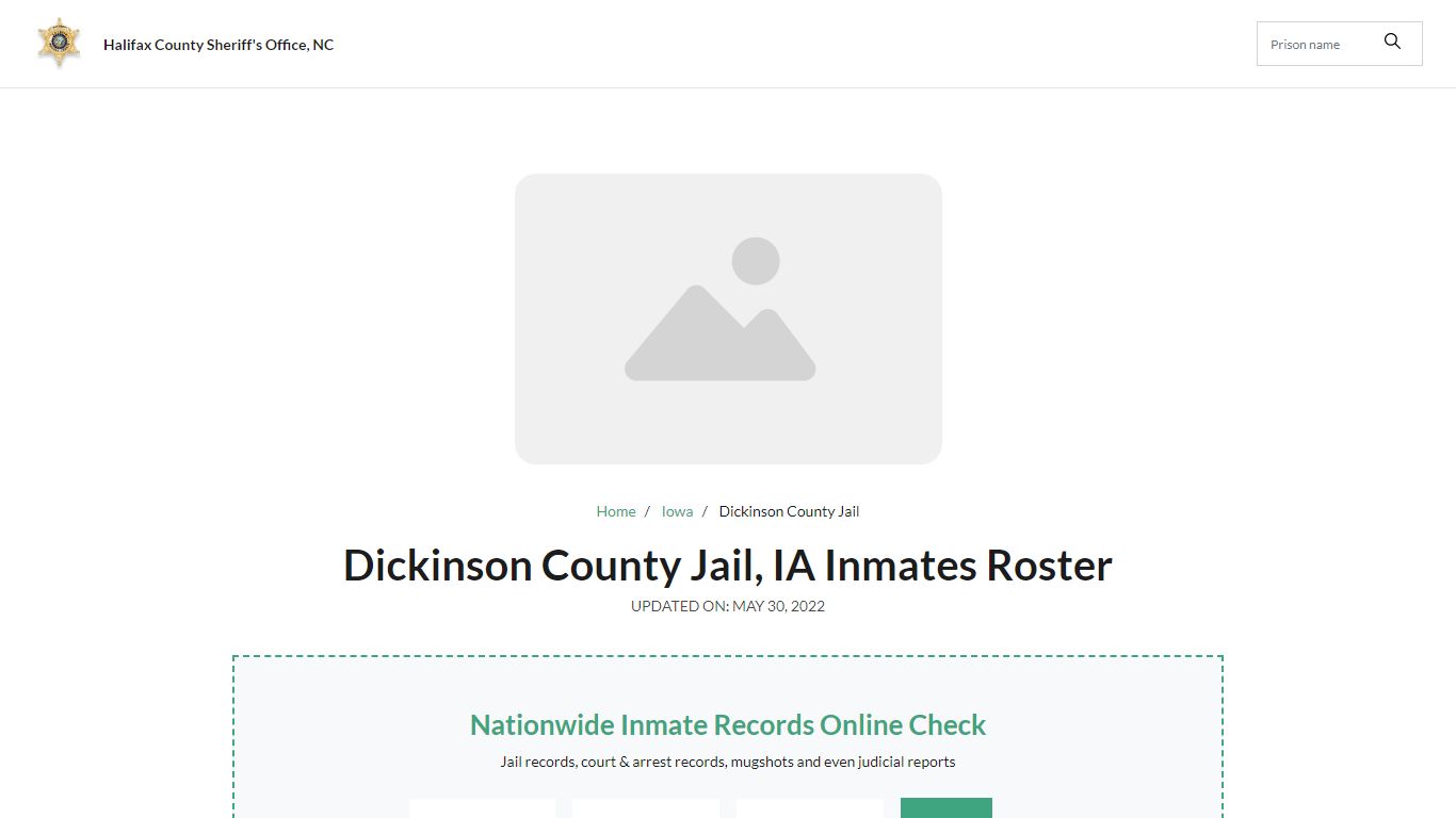 Dickinson County Jail, IA Jail Roster, Name Search